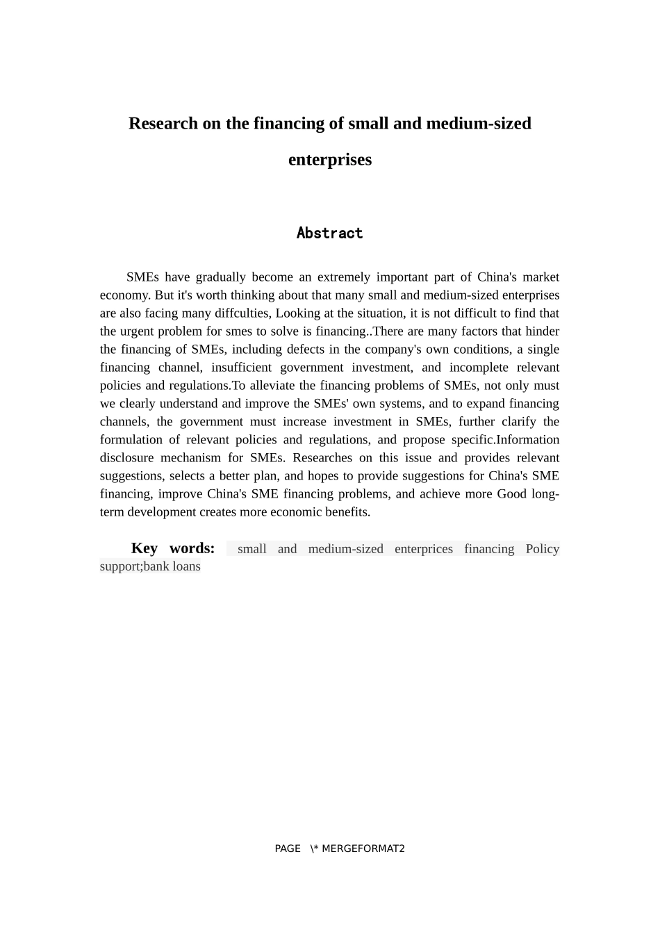 会计学专业 中小企业融资问题研究_第2页