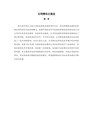 公司责任之我见