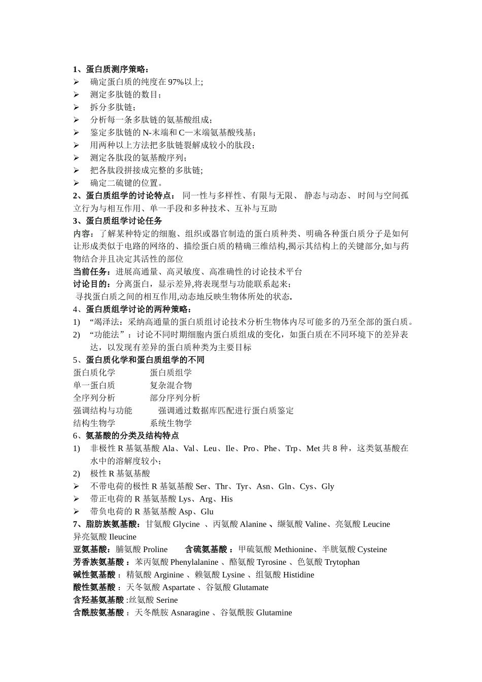 蛋白复习总结_第1页