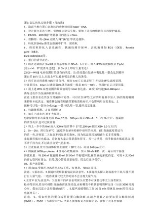 蛋白表达纯化实验步骤