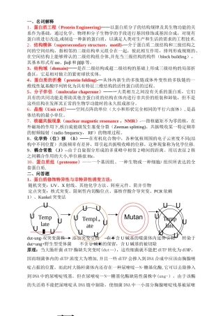 蛋白质工程重点