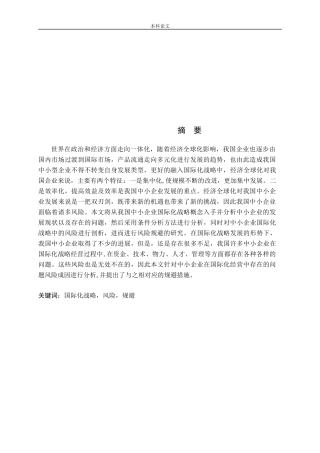 国际化战略风险规避