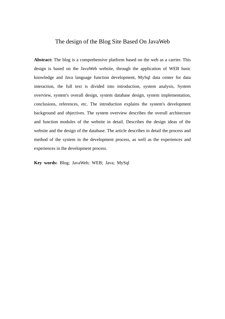 基于JavaWeb的博客网站的设计  计算机科学和技术专业_第2页