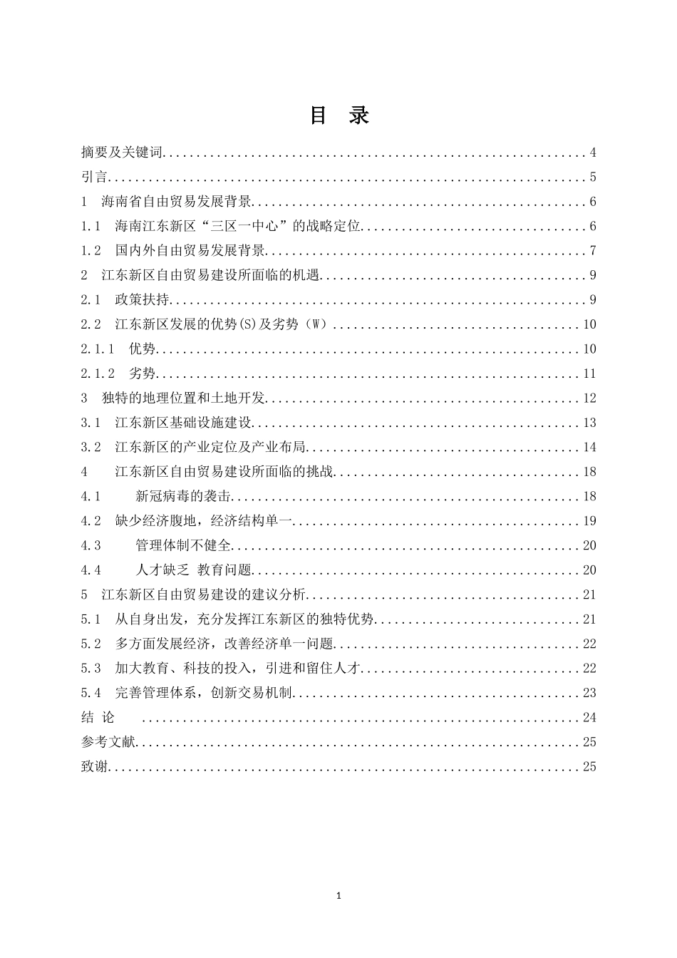 海南自由贸易港发展探索—以江东新区为例  国际经济贸易专业_第1页
