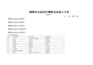 蝴蝶泉公园景区蝴蝶动态展示方案