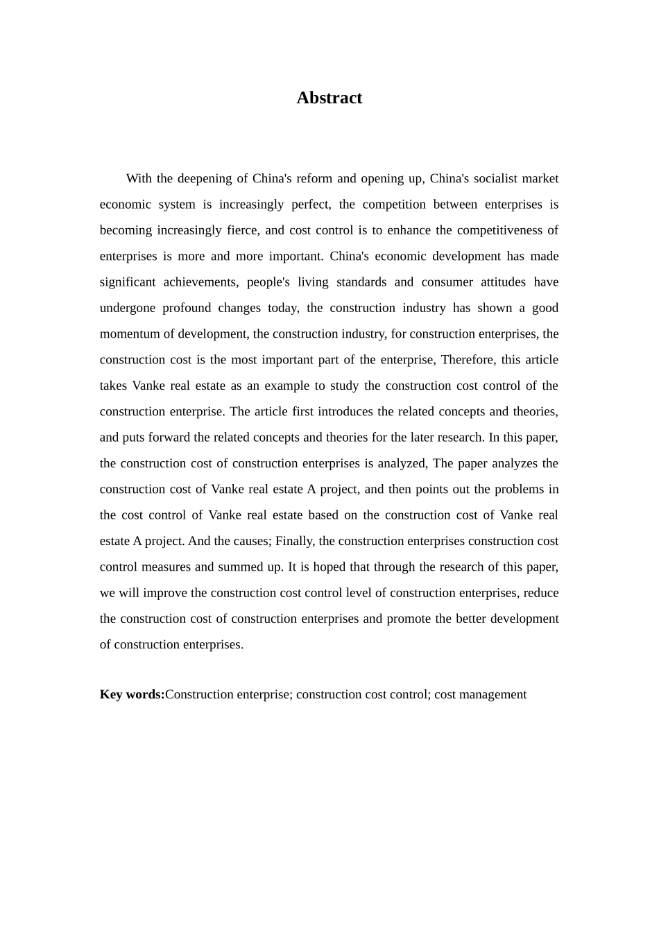 会计学专业  建筑企业施工成本控制——以万科地产为例_第2页