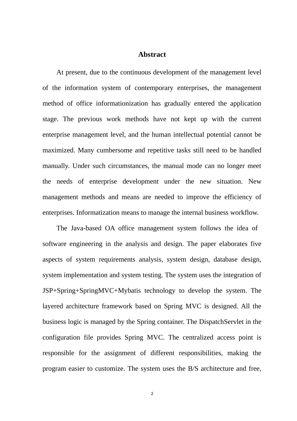 基于JSP的OA办公管理系统设计和实现论文设计_第2页