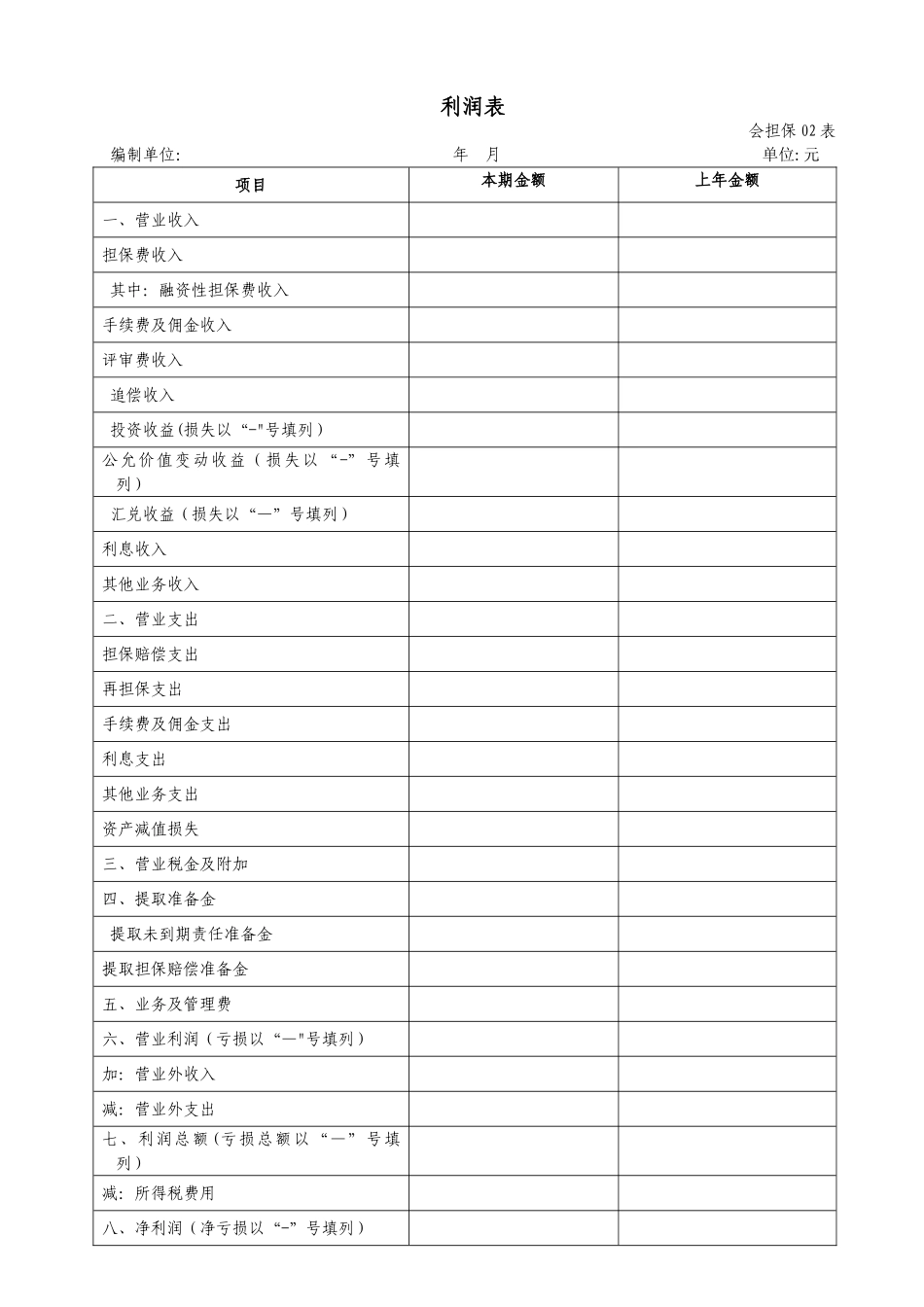 融资性担保公司财务报表_第2页