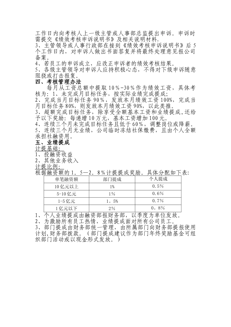 融资部业绩考核及奖励办法_第2页