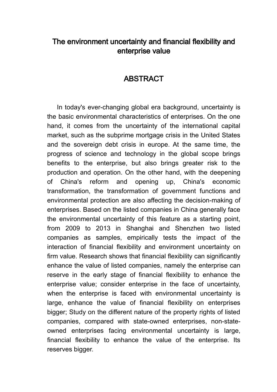 环境不确定性和财务柔性与企业价值_第2页