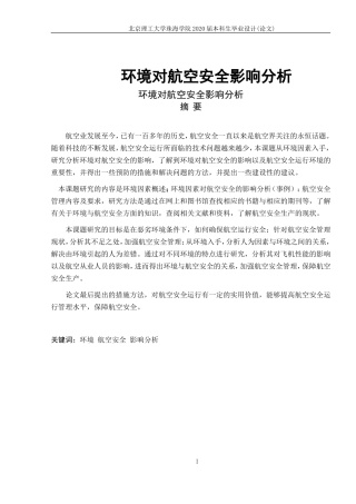 环境对航空安全影响分析