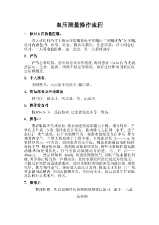 血压测量操作流程