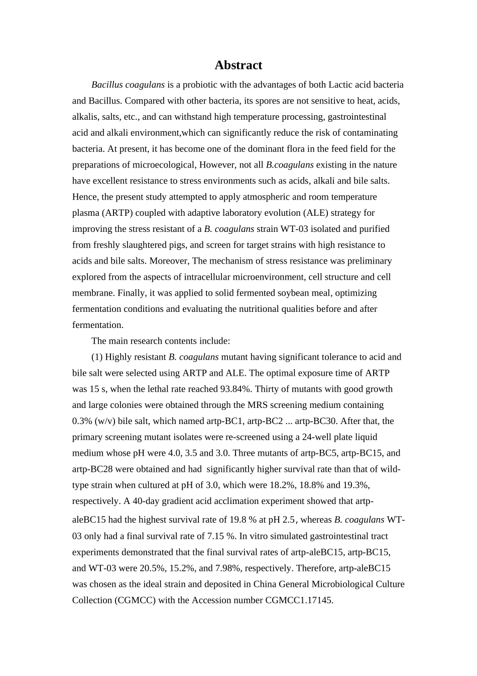 基于ARTP和适应性进化选育高抗逆性凝结芽孢杆菌及其发酵豆粕的研究论文设计_第3页