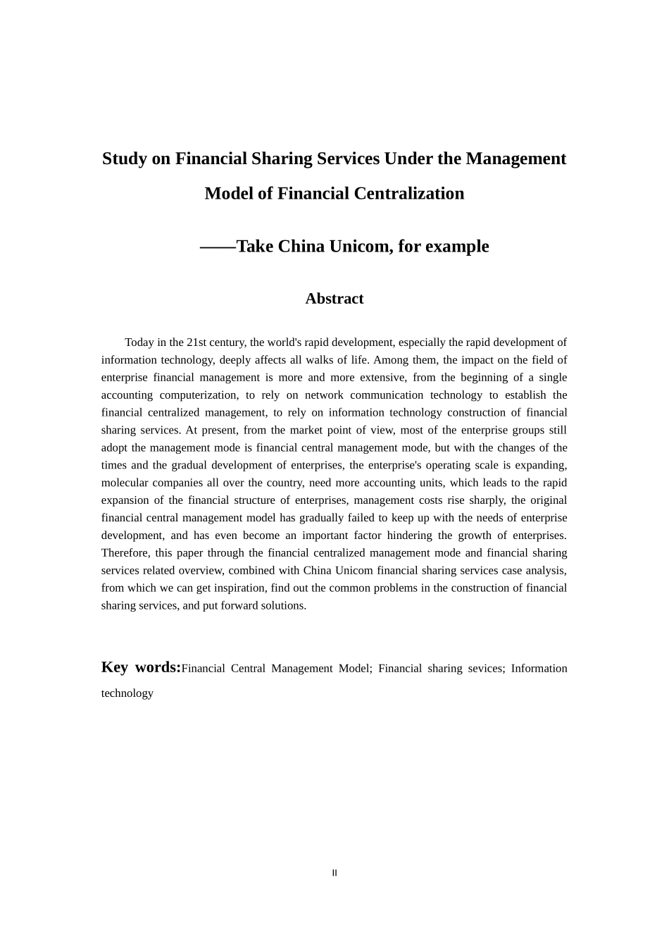 会计财务管理专业 财务集中管理模式下财务共享服务研究-以中国联通为例_第2页