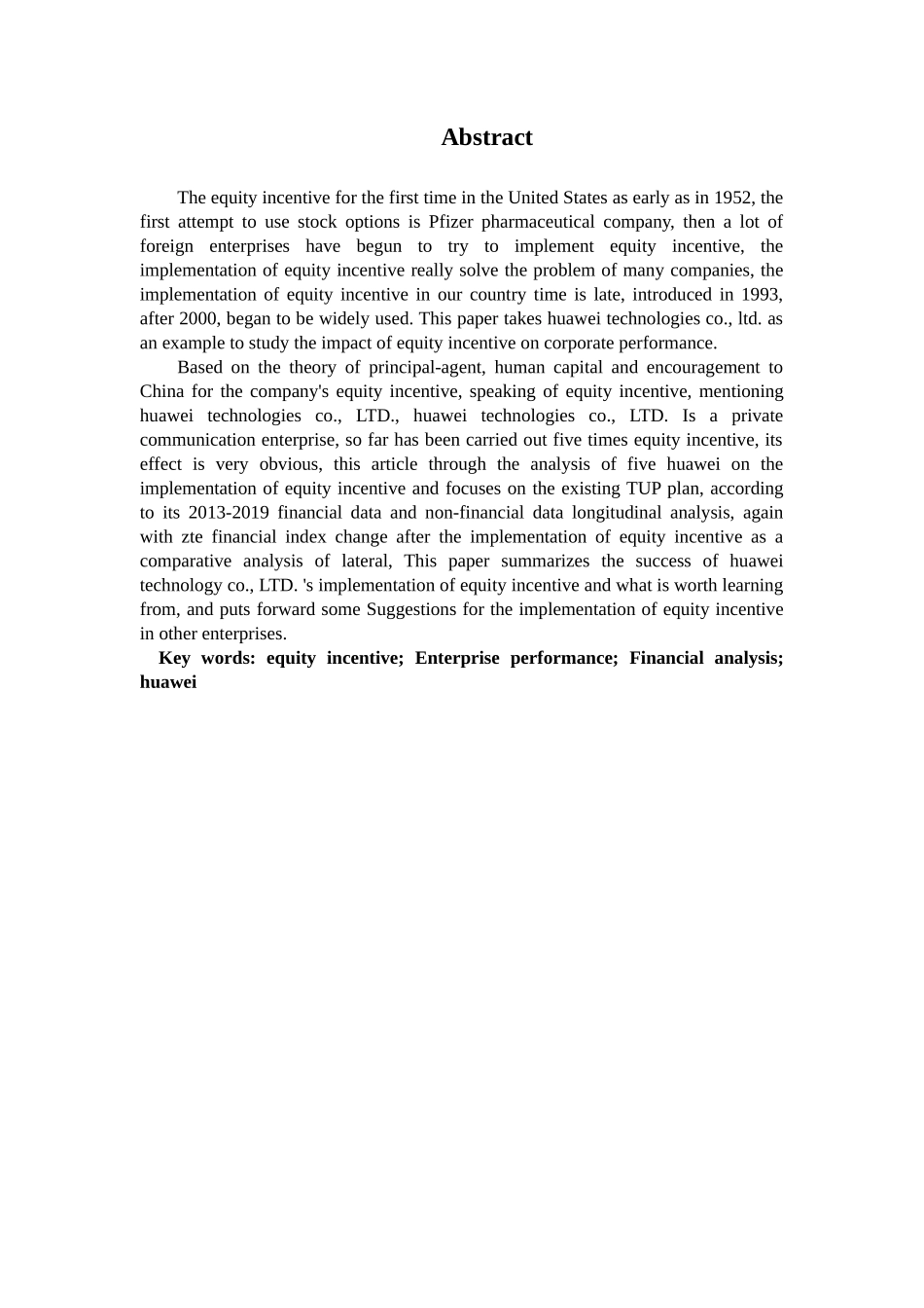股权激励对公司绩效的影响-以华为技术有限公司为论文设计_第2页