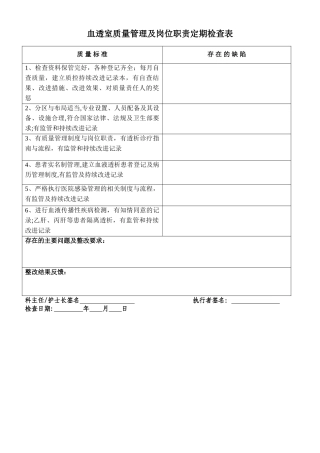 血透室质量管理的检查记录