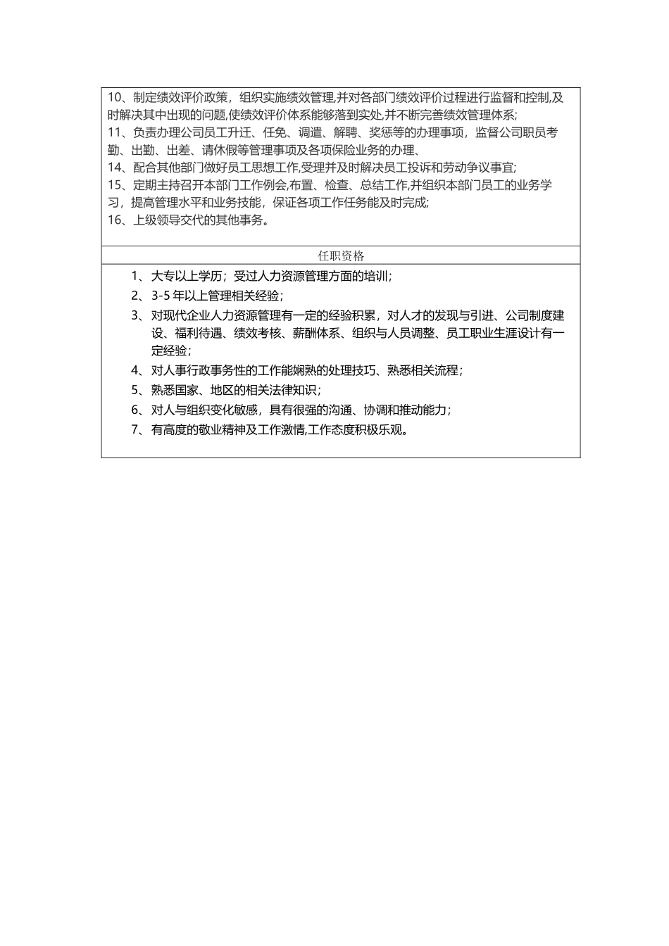 行政人事主管岗位职责-_第2页