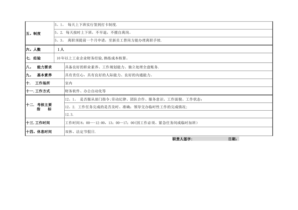 行政人事岗位职责说明书_第3页