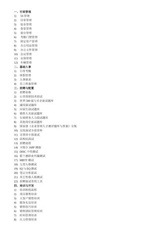 行政人事管理几大模块