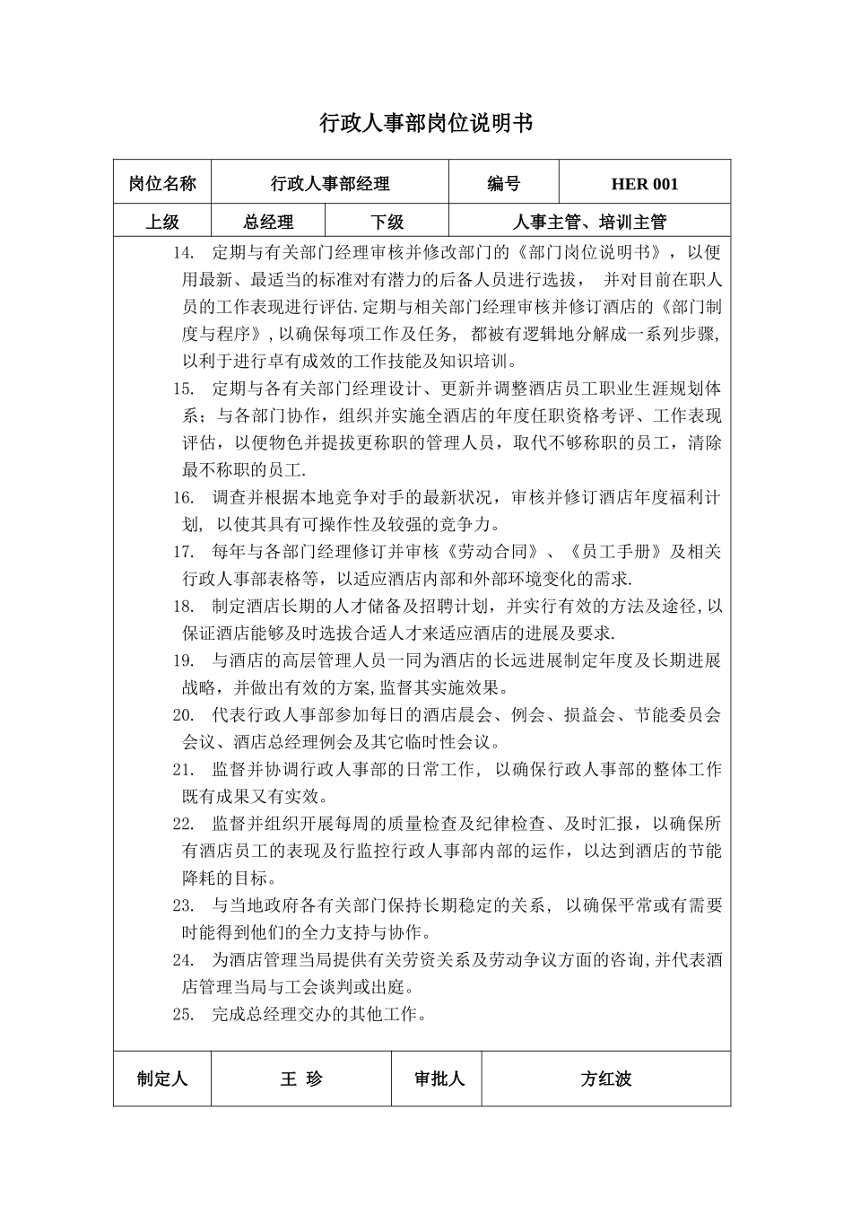 行政人事部经理岗位职责_第2页