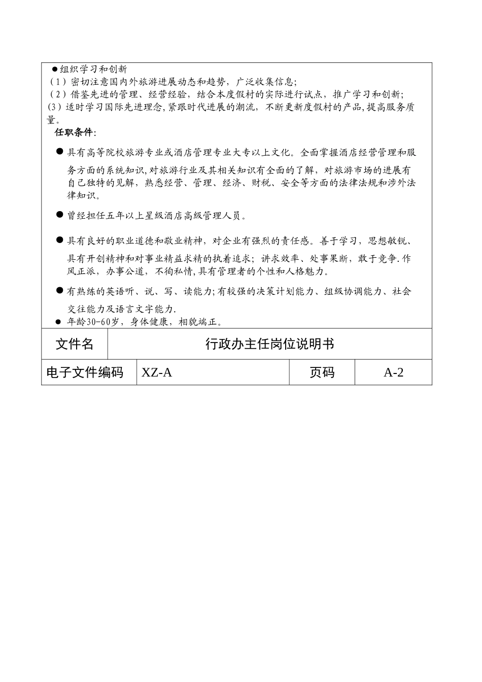 行政办各岗位说明书(1)_第2页