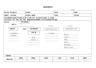 行政后勤管理员职位说明书