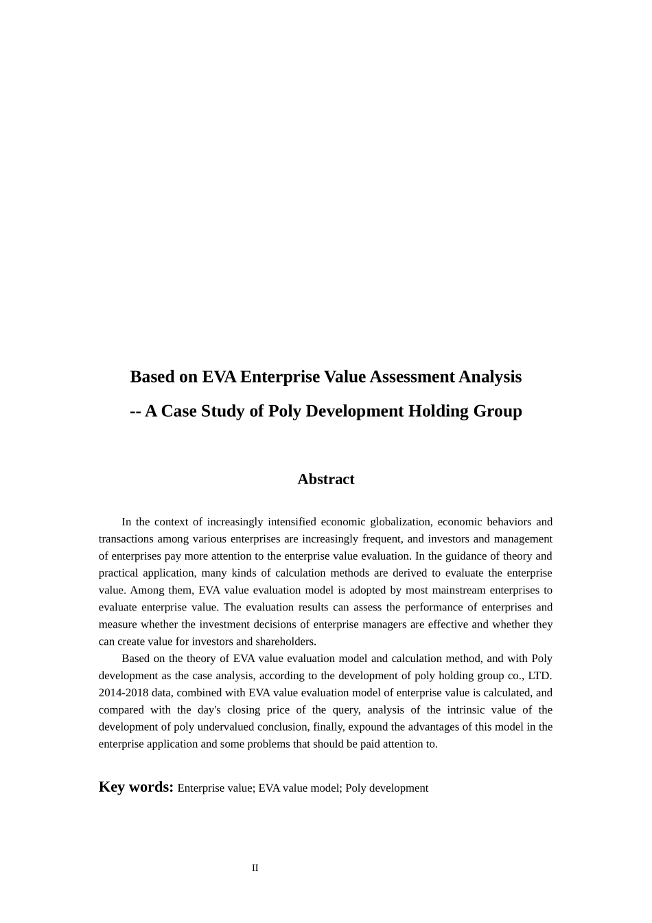 会计财务管理专业  基于EVA企业价值评估分析—以保利发展控股集团股份有限公司为例_第2页