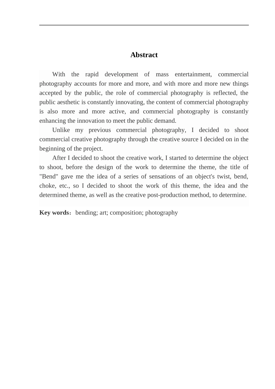 广播电视编导专业-商业摄影《弯曲》创作说明书_第3页
