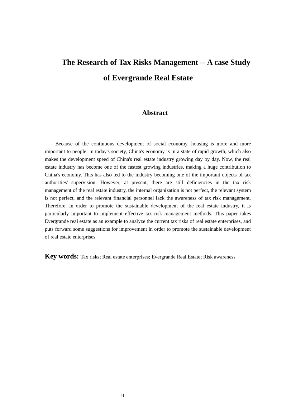 会计财务管理专业 税务风险管理研究-以恒大地产为例_第2页