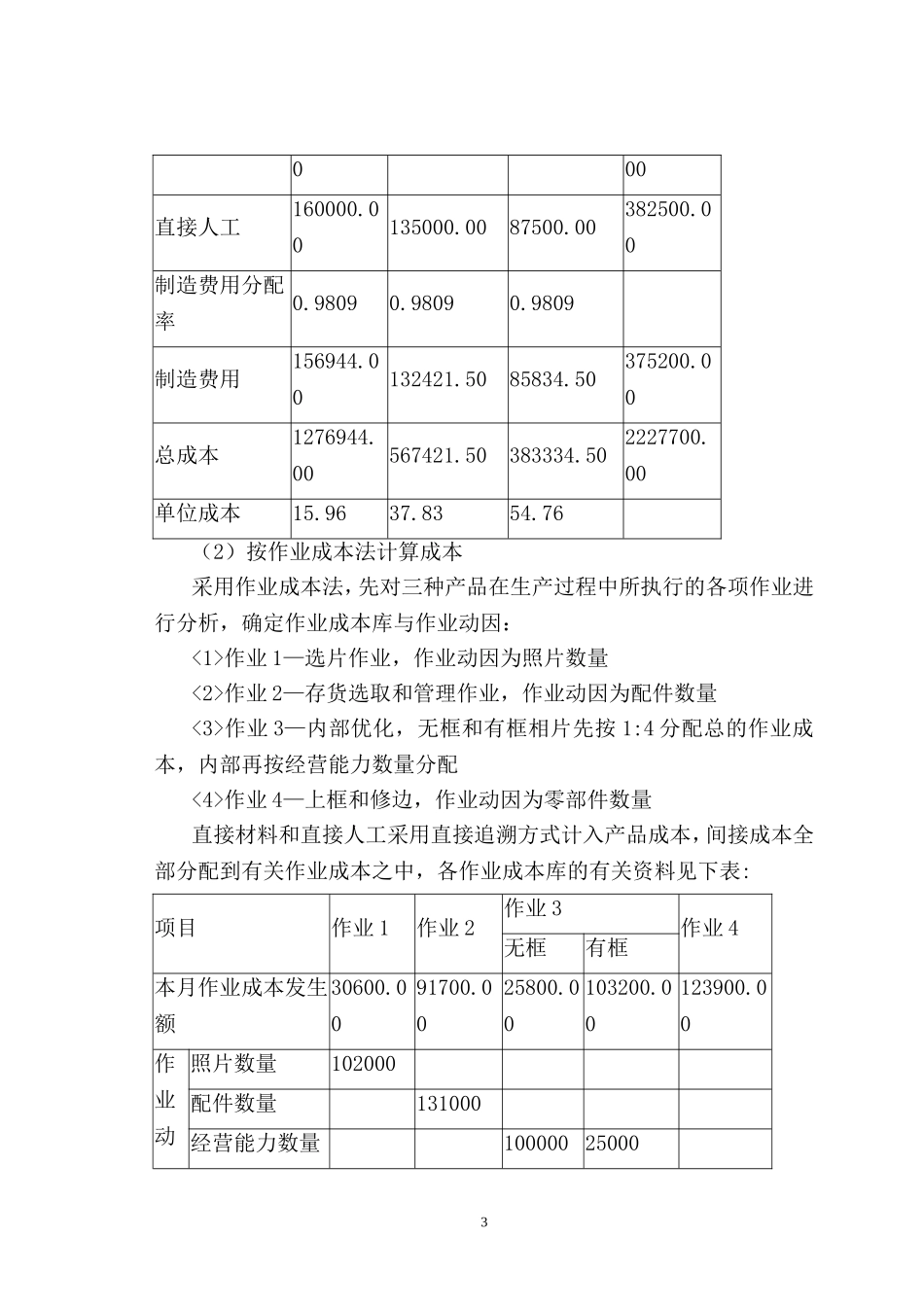 会计财务管理专业 探析完全成本法、作业成本法和标准成本法的应用_第3页