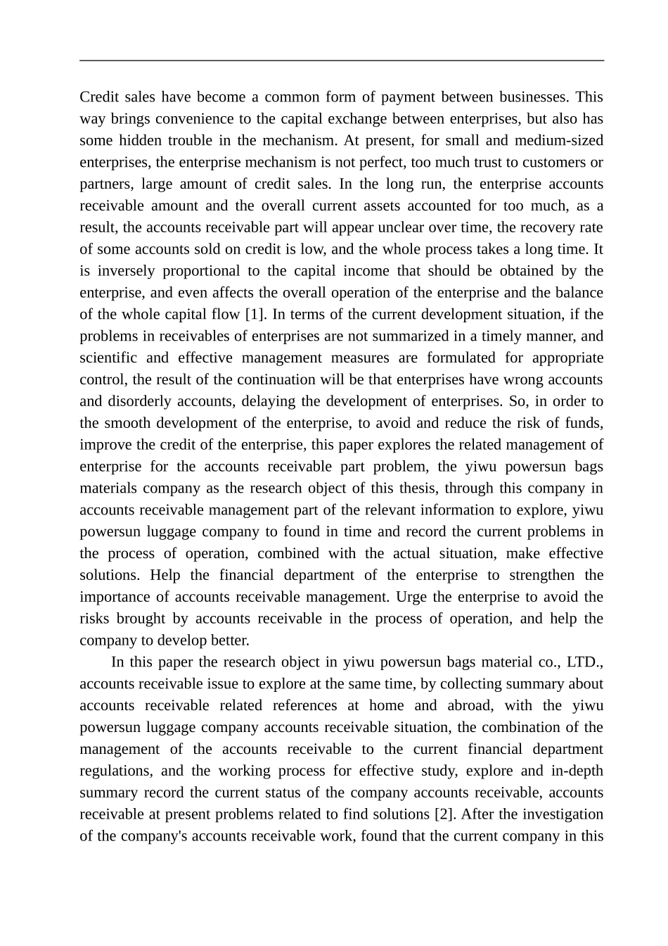 会计财务管理专业 义乌振阳箱包材料有限公司应收账款管理问题研究_第3页