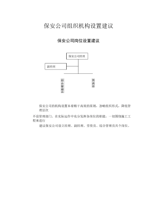 保安公司组织机构设置