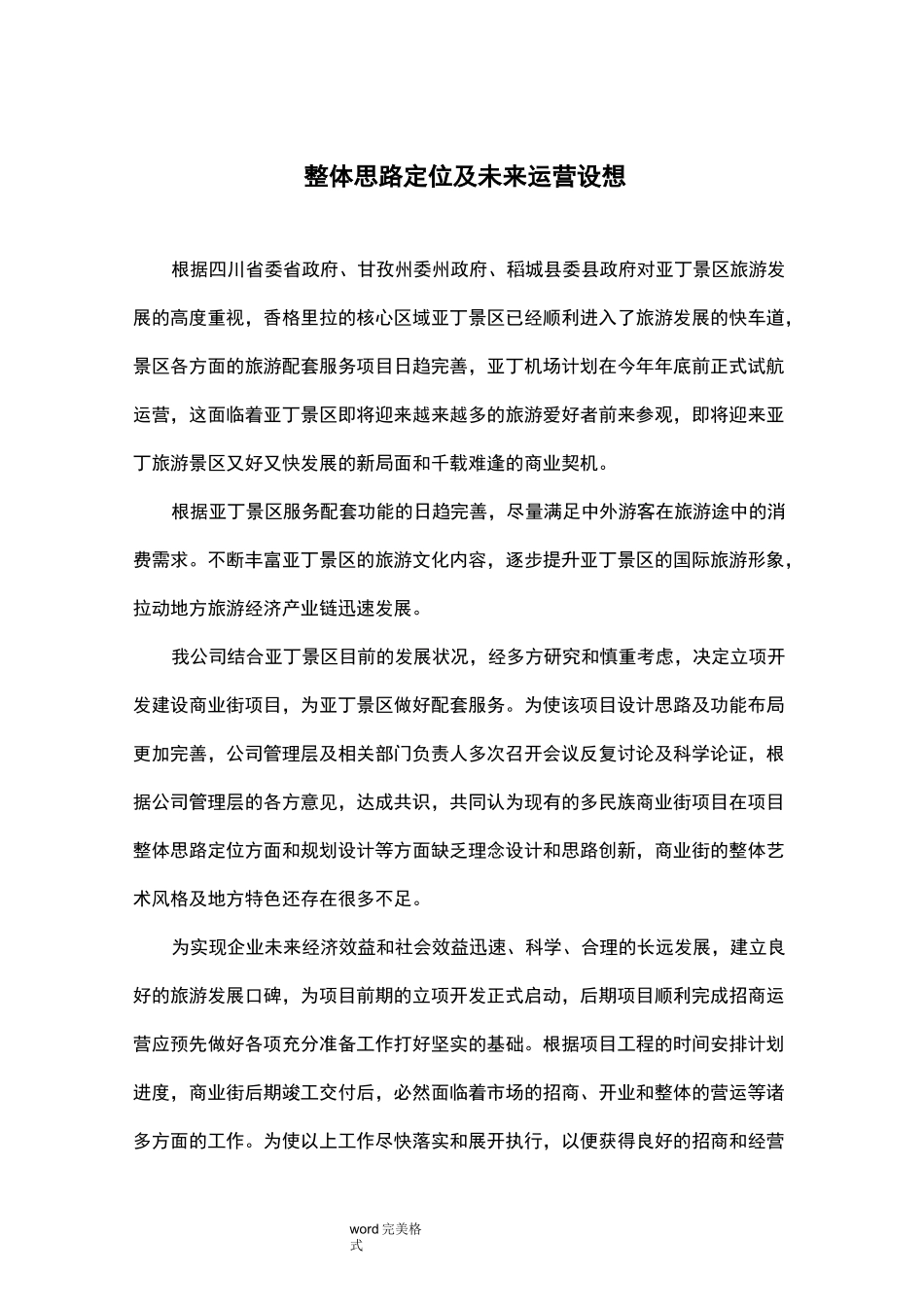 旅游景区商业街《思路定位及运营设想方案》_第1页