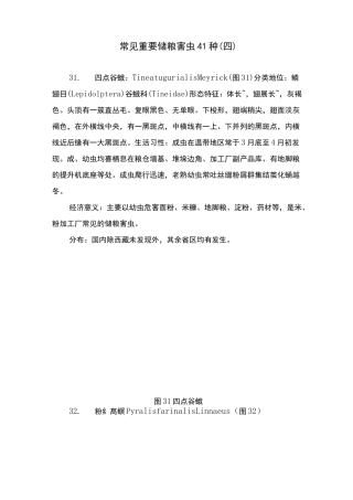 常见重要储粮害虫41种