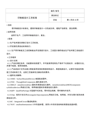 印制板设计工艺标准