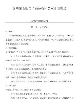 电子商务公司规章制度 (1)