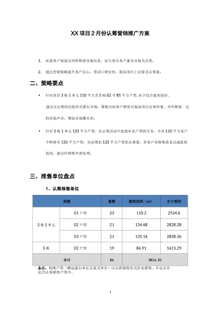 房地产企业认筹营销推广方案