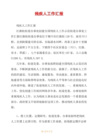 残疾人工作汇报