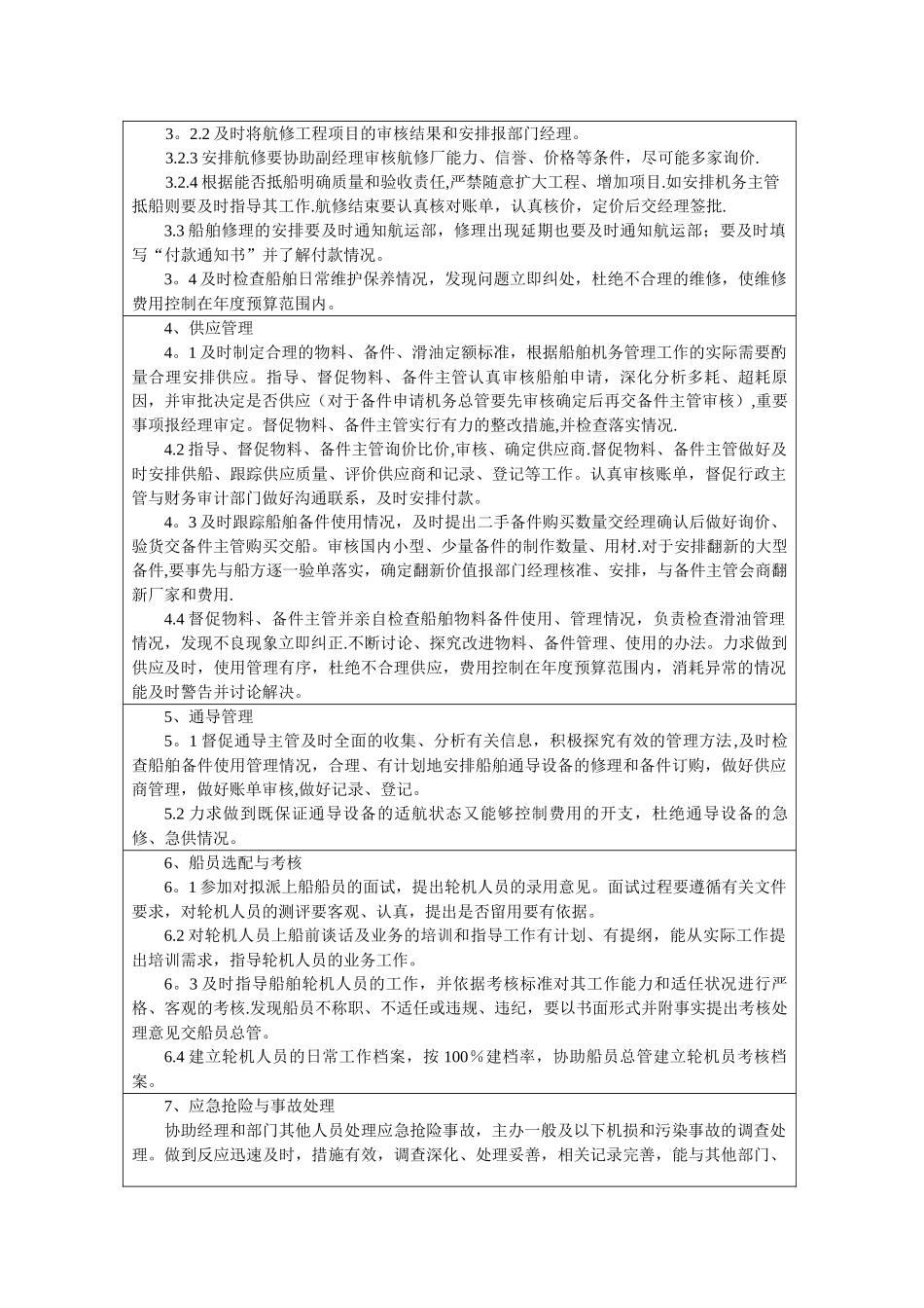 船管部机务总管岗位任务说明书_第3页