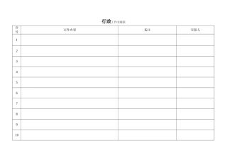 行政文员工作交接表