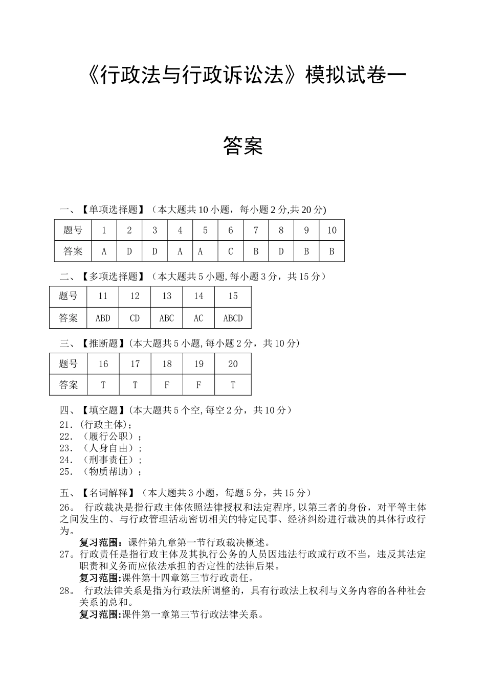 行政法与行政诉讼法模拟试卷和答案_第3页