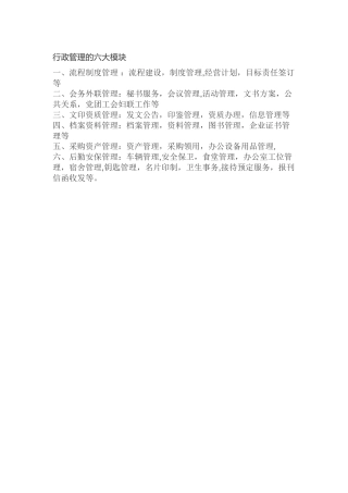 行政管理的六大模块