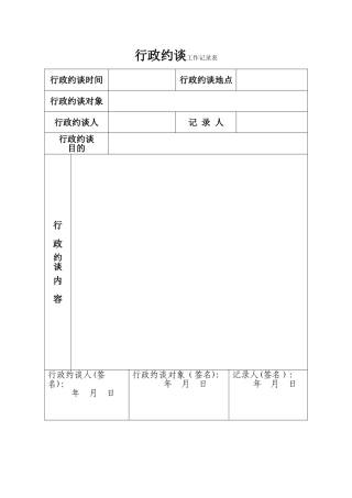 行政约谈工作记录表