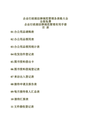 行政部表格大全