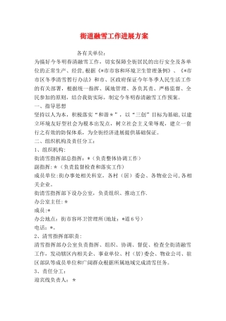 街道融雪工作发展方案