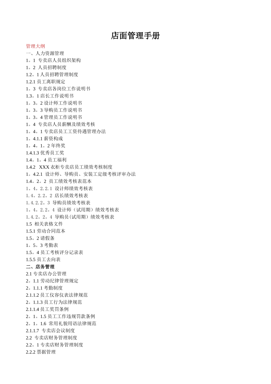 衣柜专卖店店面运营管理手册_第1页