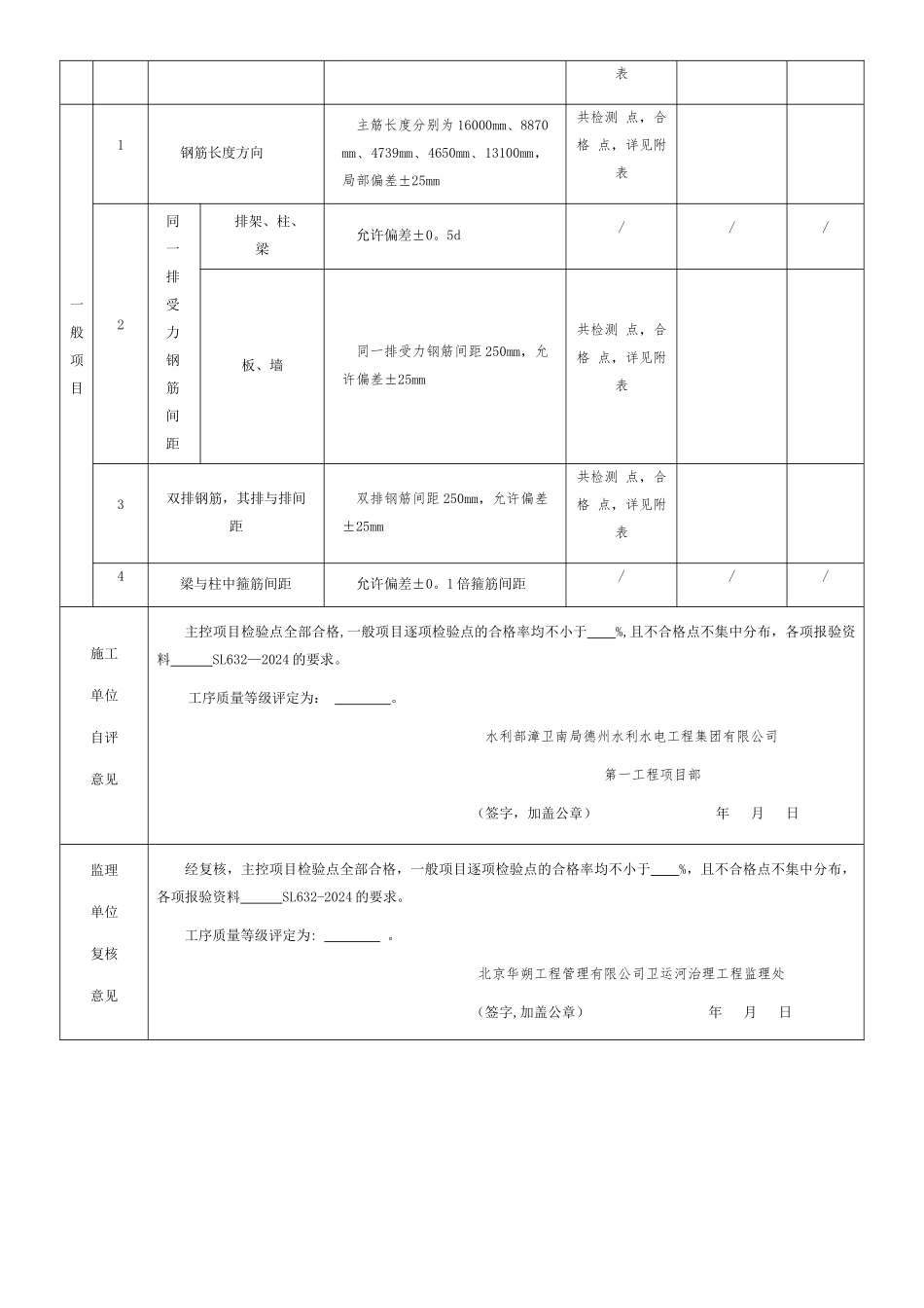 表2.1.3-普通混凝土钢筋制作及安装工序施工质量验收评定表_第3页