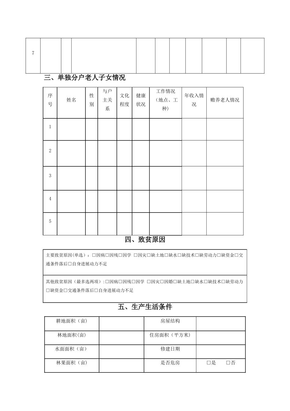 表1：贫困户基本信息统计表_第2页