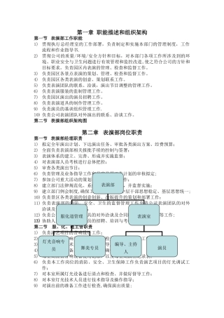 表演部岗位职责