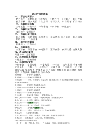 表示时间的成语